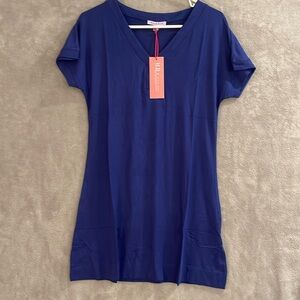 NEW! Hale Bob Blue Short Sleeve Dress / Cover up / Sleep Dress Women’s Sz S Soft